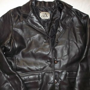 A Collezioni Mens Faux Black Leather Jacket
